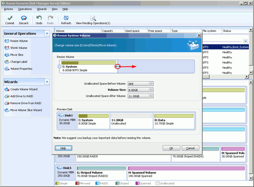 extend dynamic system volume